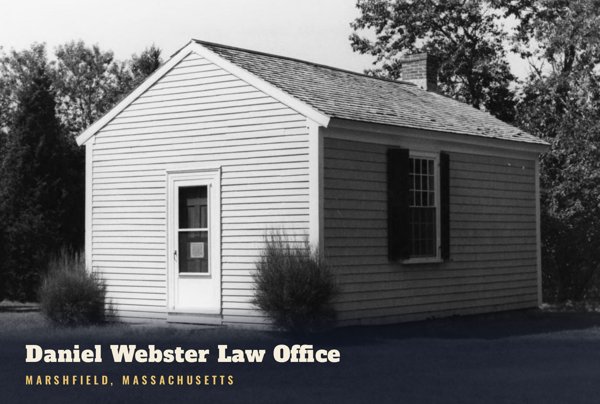 Marshfield Daniel Webster Law Office Postcard artwork detail