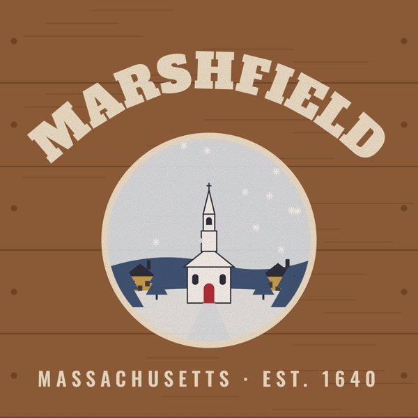 Marshfield Hometown Wood Sign artwork detail