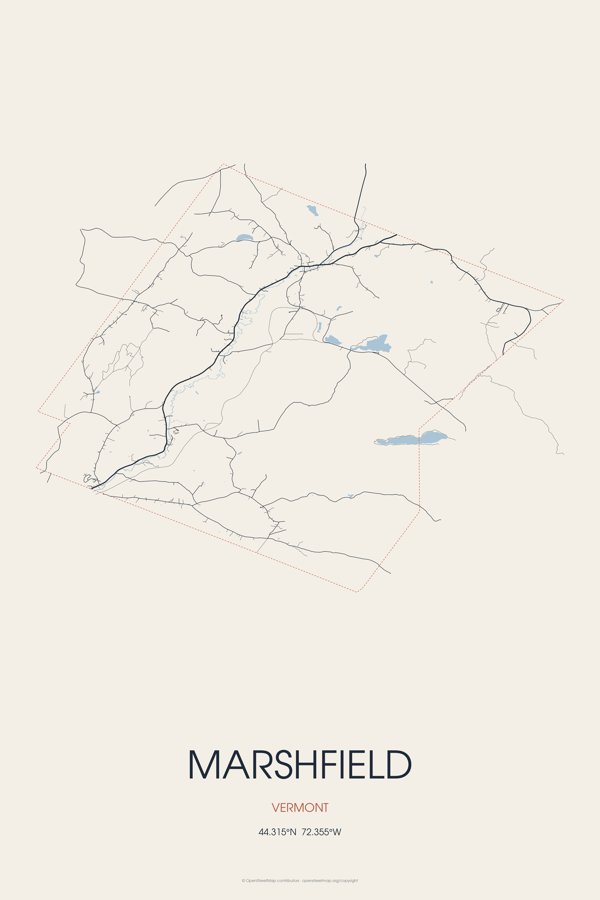 Marshfield Street Map Poster · Linen artwork detail