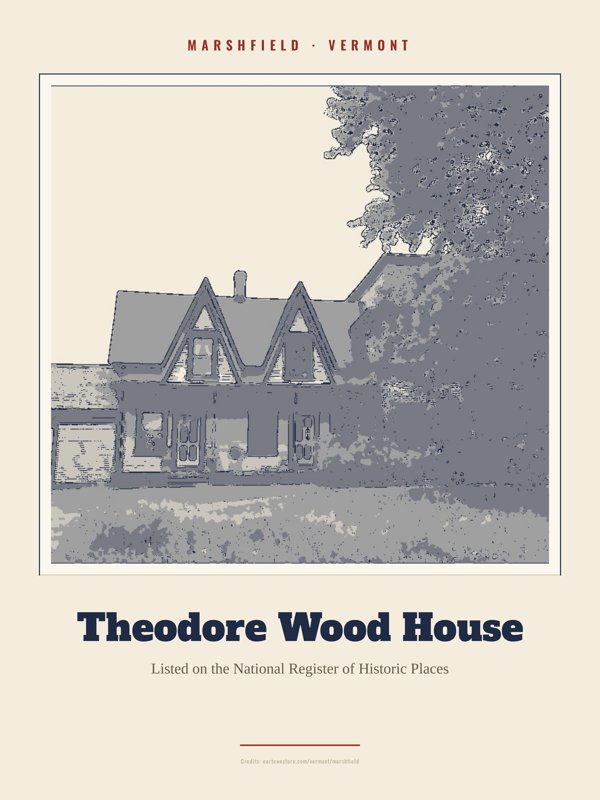 Marshfield Theodore Wood House Landmark Print artwork detail