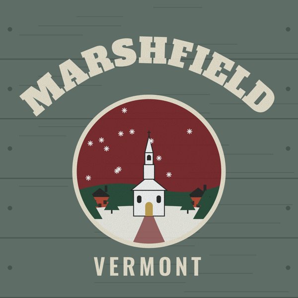 Marshfield Hometown Wood Sign artwork detail