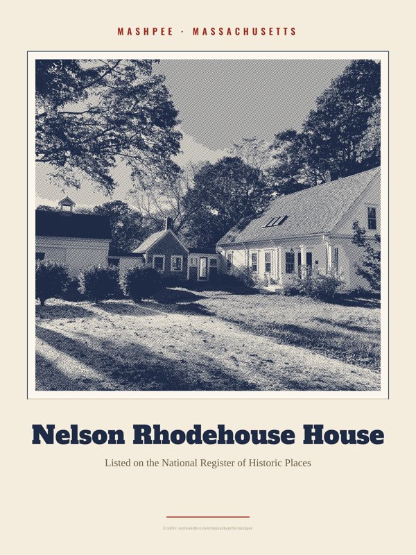 Mashpee Nelson Rhodehouse House Landmark Print artwork detail