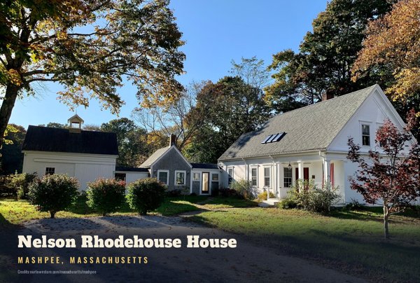 Mashpee Nelson Rhodehouse House Postcard artwork detail