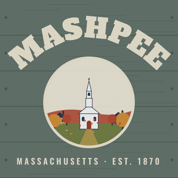 Mashpee Hometown Wood Sign artwork detail