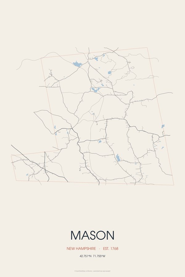 Mason Street Map Poster · Linen artwork detail