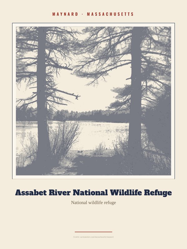 Maynard Assabet River National Wildlife Refuge Landmark Print artwork detail