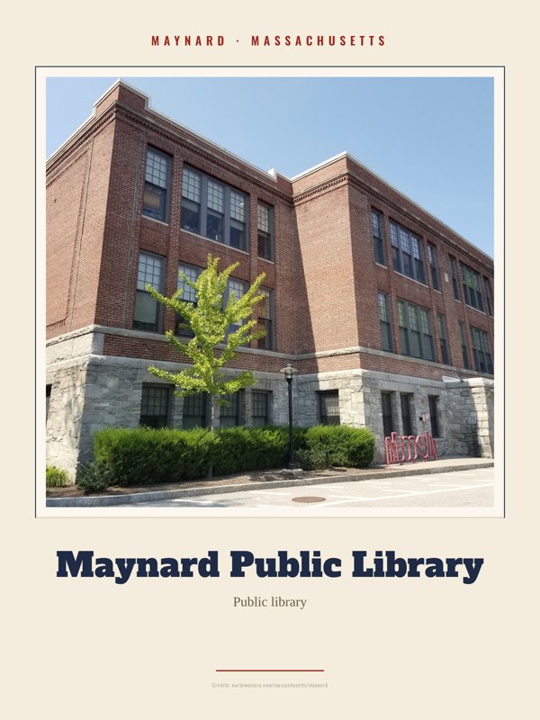 Maynard Maynard Public Library Landmark Print artwork detail