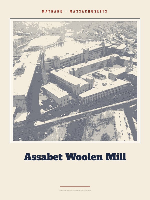 Maynard Assabet Woolen Mill Landmark Print artwork detail