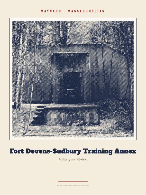 Maynard Fort Devens-Sudbury Training Annex Landmark Print artwork detail
