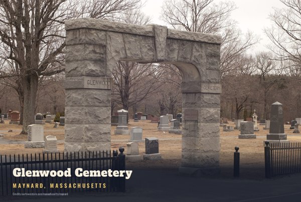 Maynard Glenwood Cemetery Postcard artwork detail