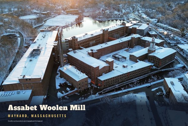 Maynard Assabet Woolen Mill Postcard artwork detail