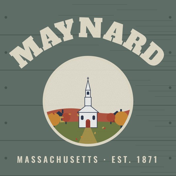 Maynard Hometown Wood Sign artwork detail
