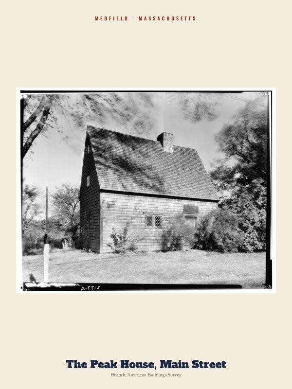 Medfield The Peak House, Main Street Archive Print artwork detail