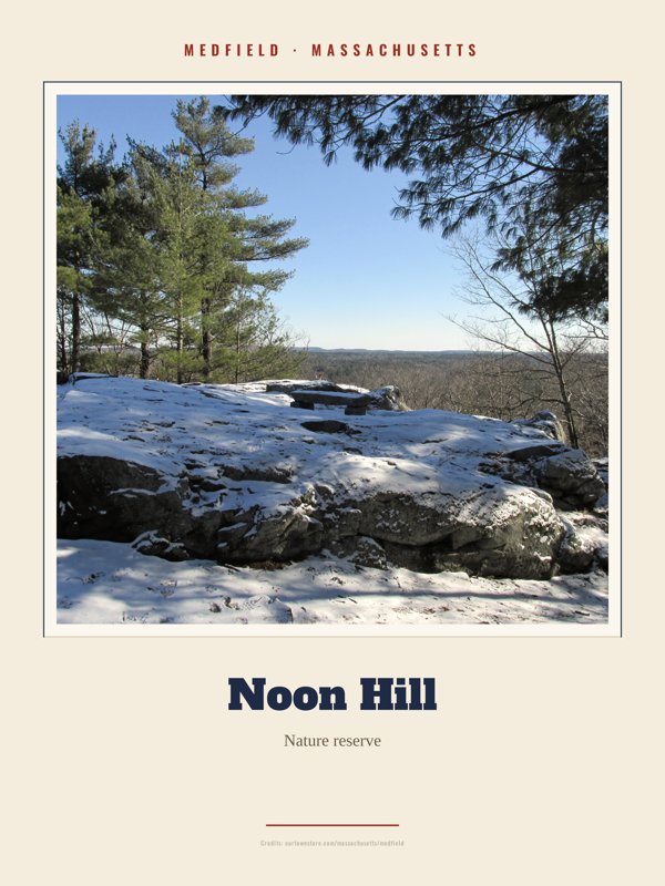 Medfield Noon Hill Landmark Print artwork detail
