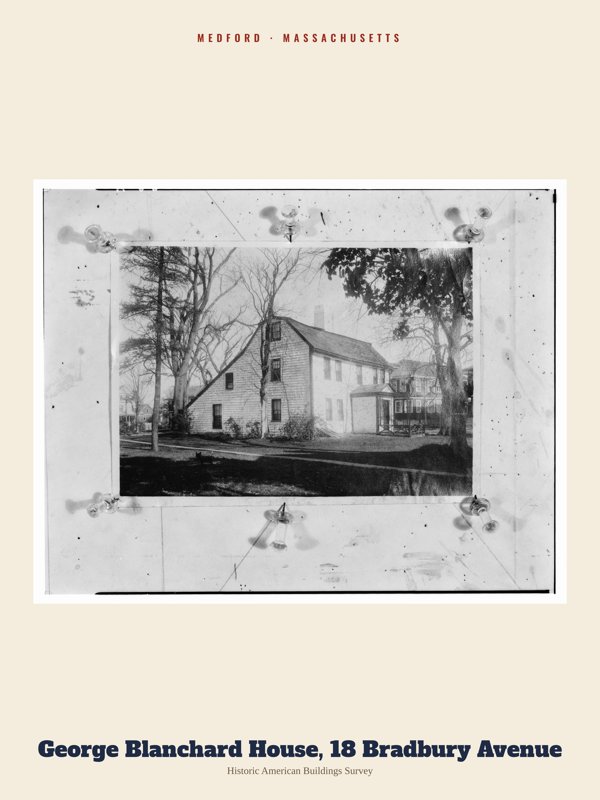 Medford George Blanchard House, 18 Bradbury Avenue Archive Print artwork detail