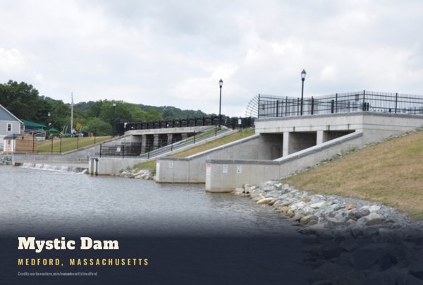 Medford Mystic Dam Postcard artwork detail