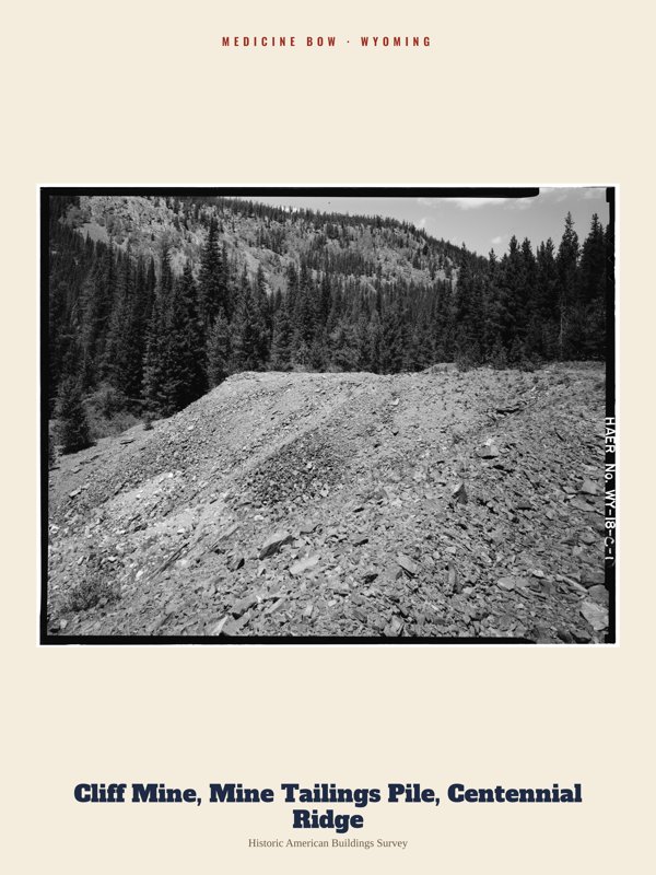Medicine Bow Cliff Mine, Mine Tailings Pile, Centennial Ridge Archive Print artwork detail