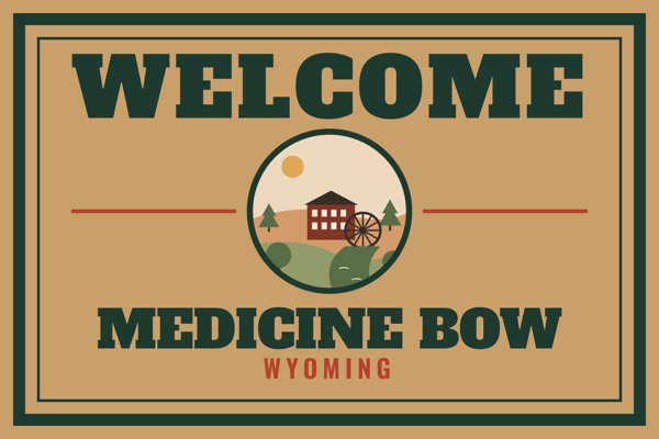 Medicine Bow Welcome Doormat artwork detail