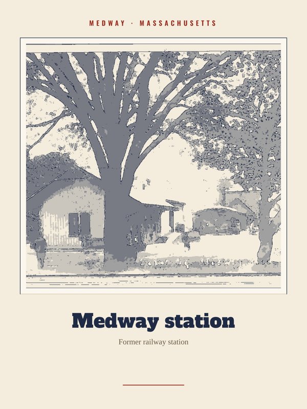 Medway Medway station Landmark Print artwork detail