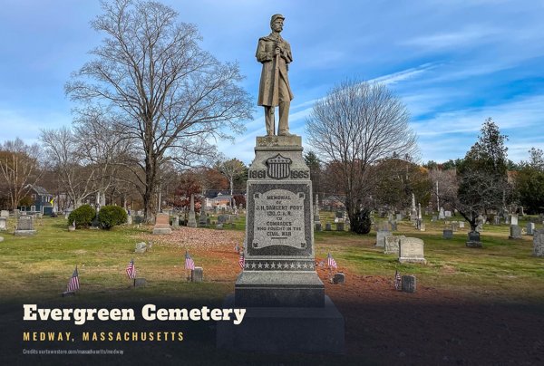 Medway Evergreen Cemetery Postcard artwork detail