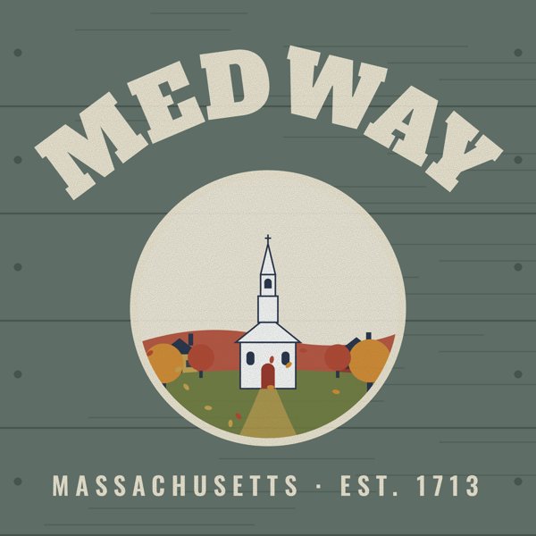 Medway Hometown Wood Sign artwork detail