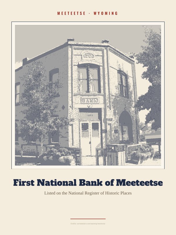 Meeteetse First National Bank of Meeteetse Landmark Print artwork detail