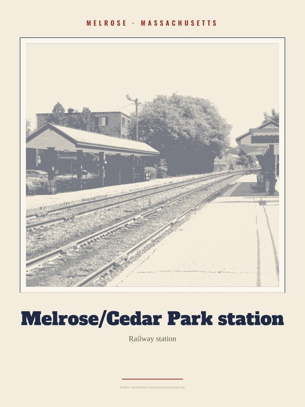 Melrose Melrose/Cedar Park station Landmark Print artwork detail