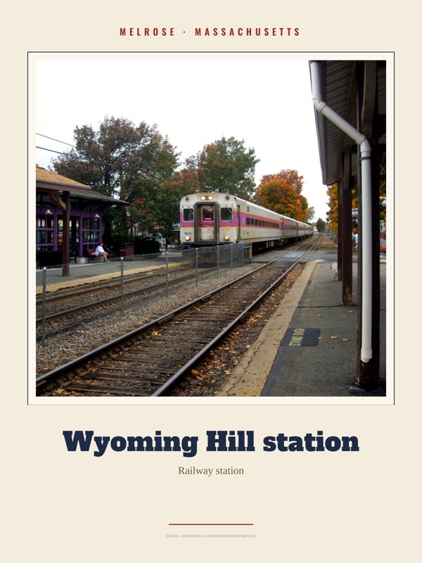 Melrose Wyoming Hill station Landmark Print artwork detail