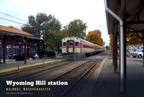 Melrose Wyoming Hill station Postcard artwork detail