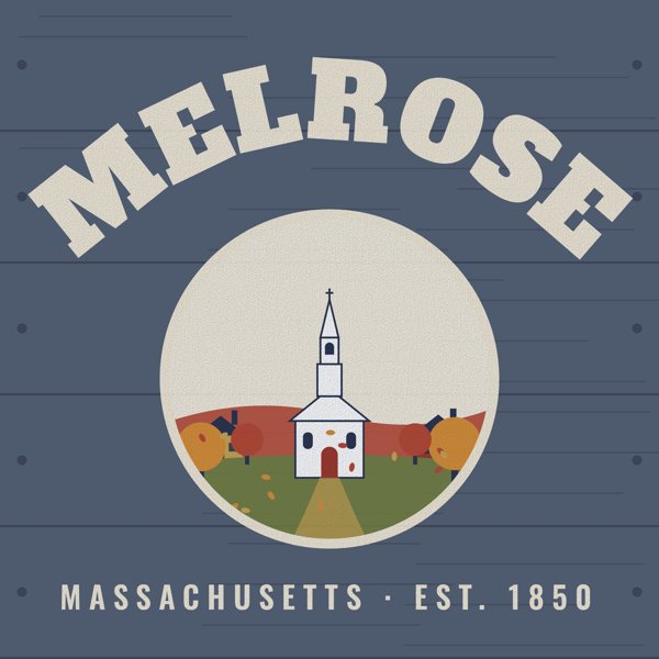 Melrose Hometown Wood Sign artwork detail