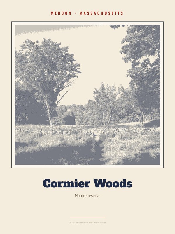 Mendon Cormier Woods Landmark Print artwork detail
