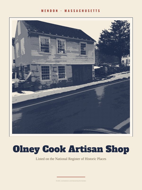 Mendon Olney Cook Artisan Shop Landmark Print artwork detail