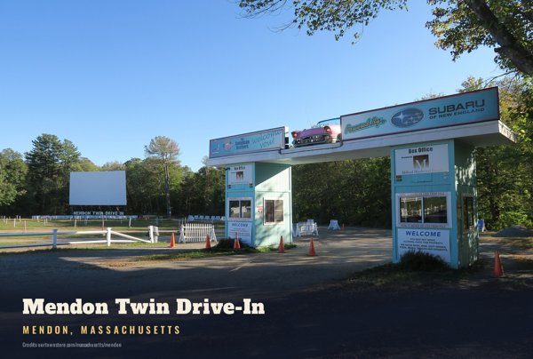 Mendon Mendon Twin Drive-In Postcard artwork detail