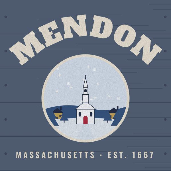 Mendon Hometown Wood Sign artwork detail