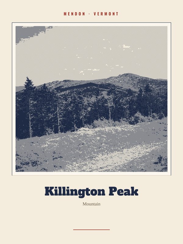 Mendon Killington Peak Landmark Print artwork detail