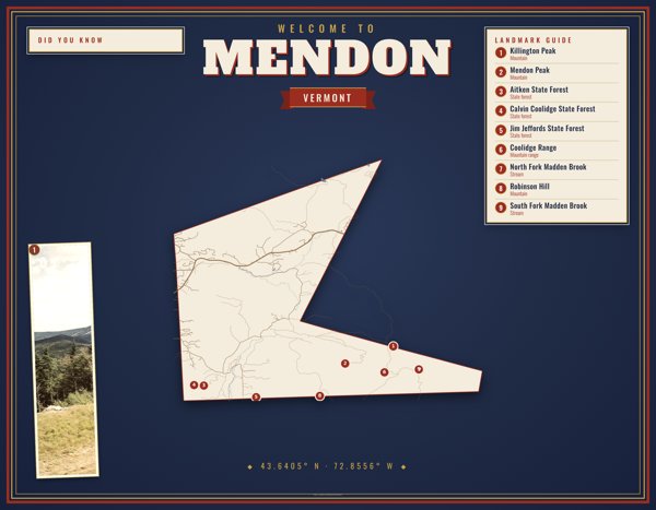 Mendon Map Placemat artwork detail