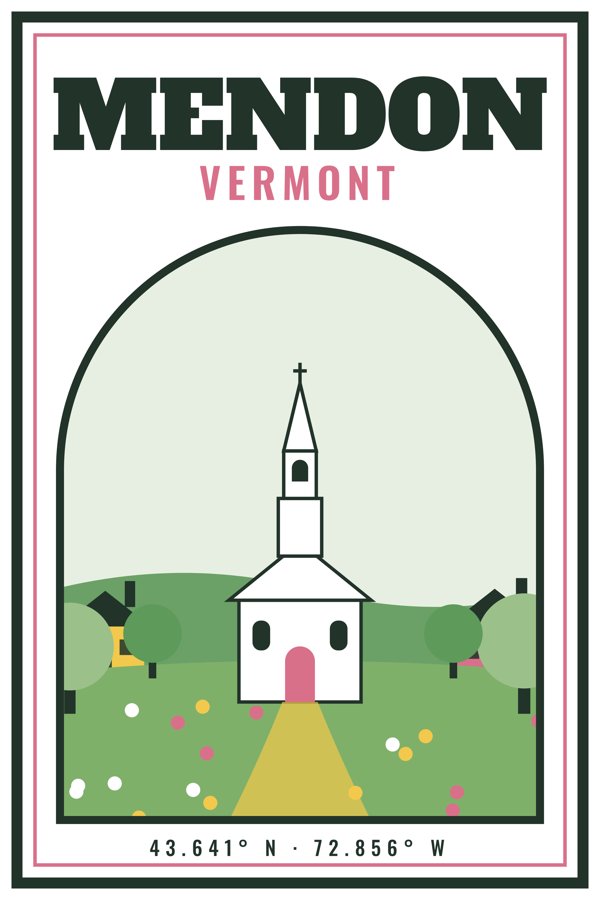 Mendon Garden Flag artwork detail