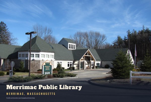 Merrimac Merrimac Public Library Postcard artwork detail