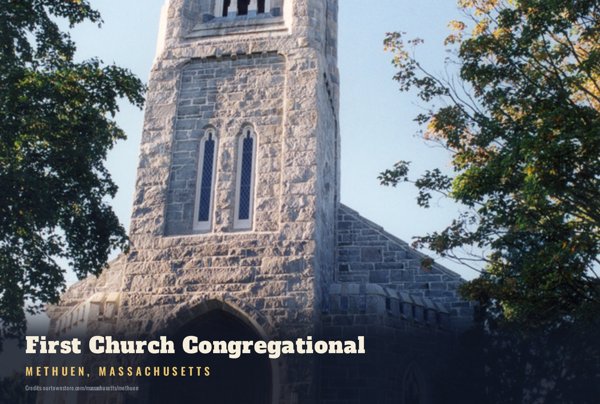 Methuen First Church Congregational Postcard artwork detail