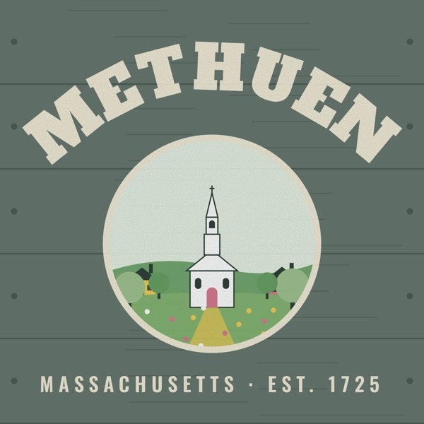 Methuen Hometown Wood Sign artwork detail