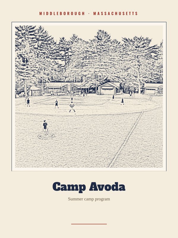 Middleborough Camp Avoda Landmark Print artwork detail