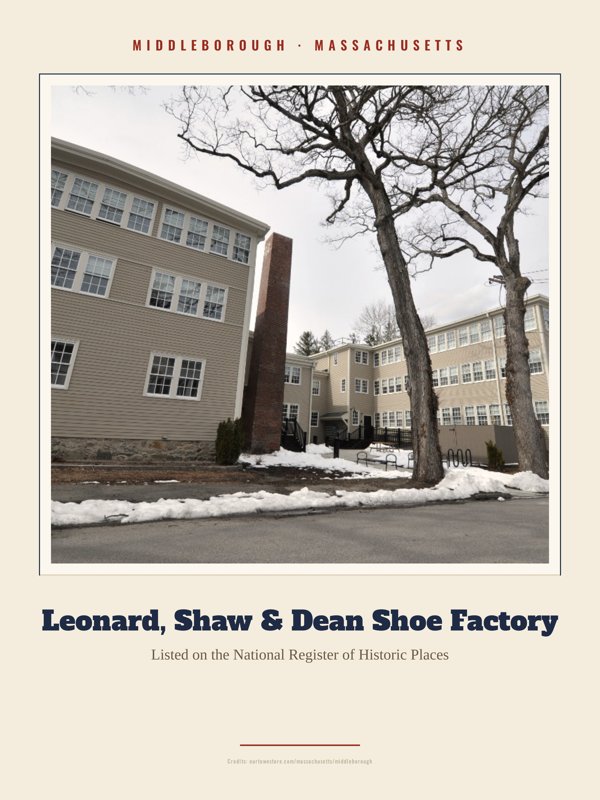 Middleborough Leonard, Shaw & Dean Shoe Factory Landmark Print artwork detail