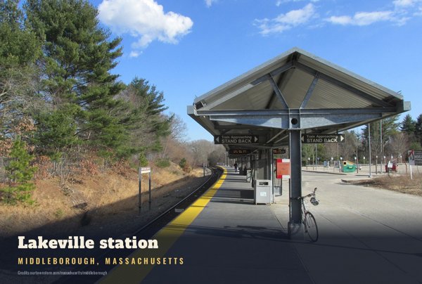 Middleborough Lakeville station Postcard artwork detail