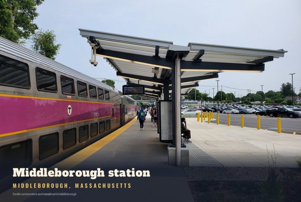 Middleborough Middleborough station Postcard artwork detail
