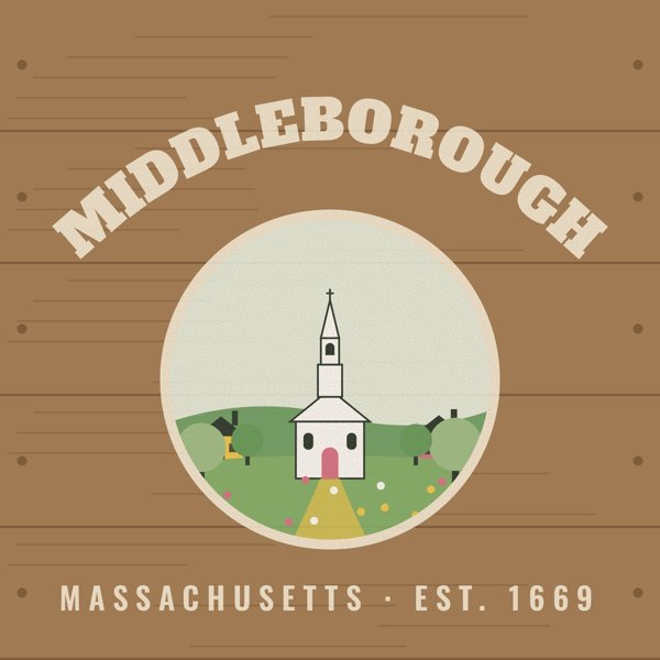 Middleborough Hometown Wood Sign artwork detail