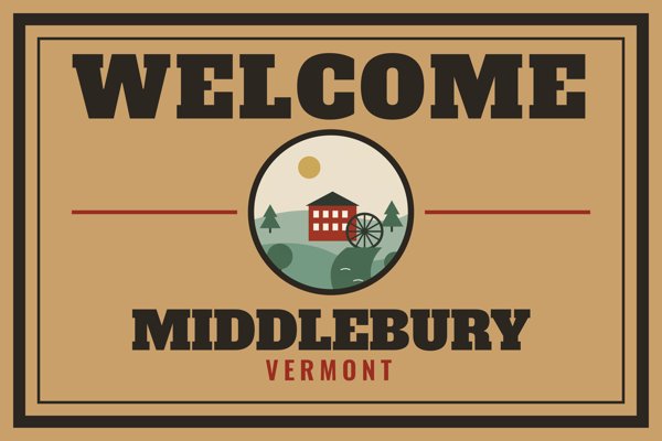 Middlebury Welcome Doormat artwork detail