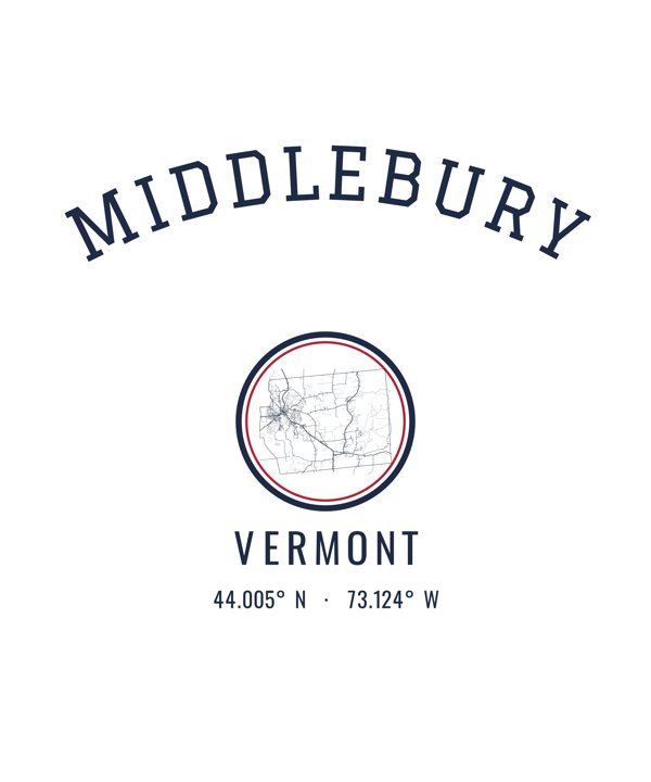Middlebury Hometown Ornament artwork detail