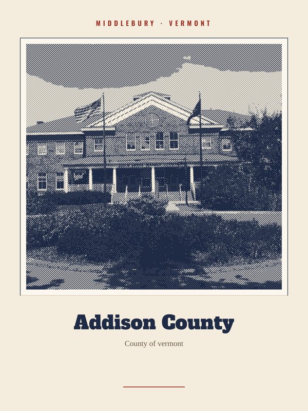 Middlebury Addison County Landmark Print artwork detail