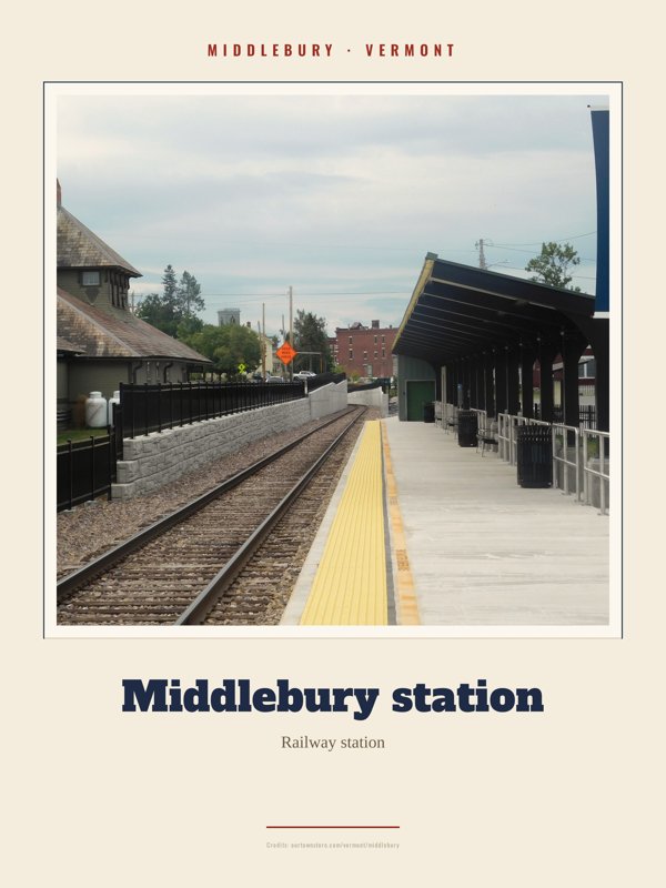 Middlebury Middlebury station Landmark Print artwork detail