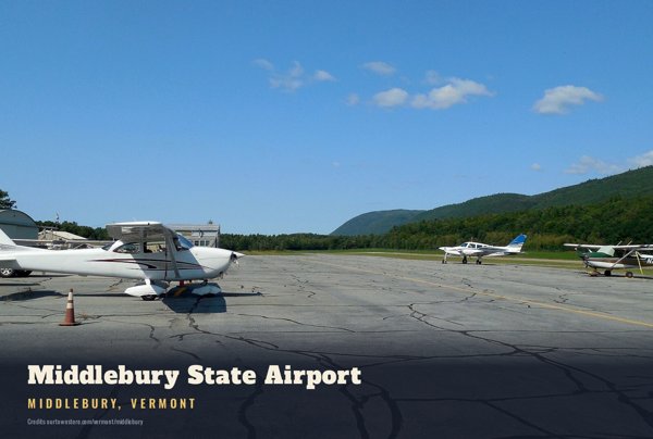 Middlebury Middlebury State Airport Postcard artwork detail